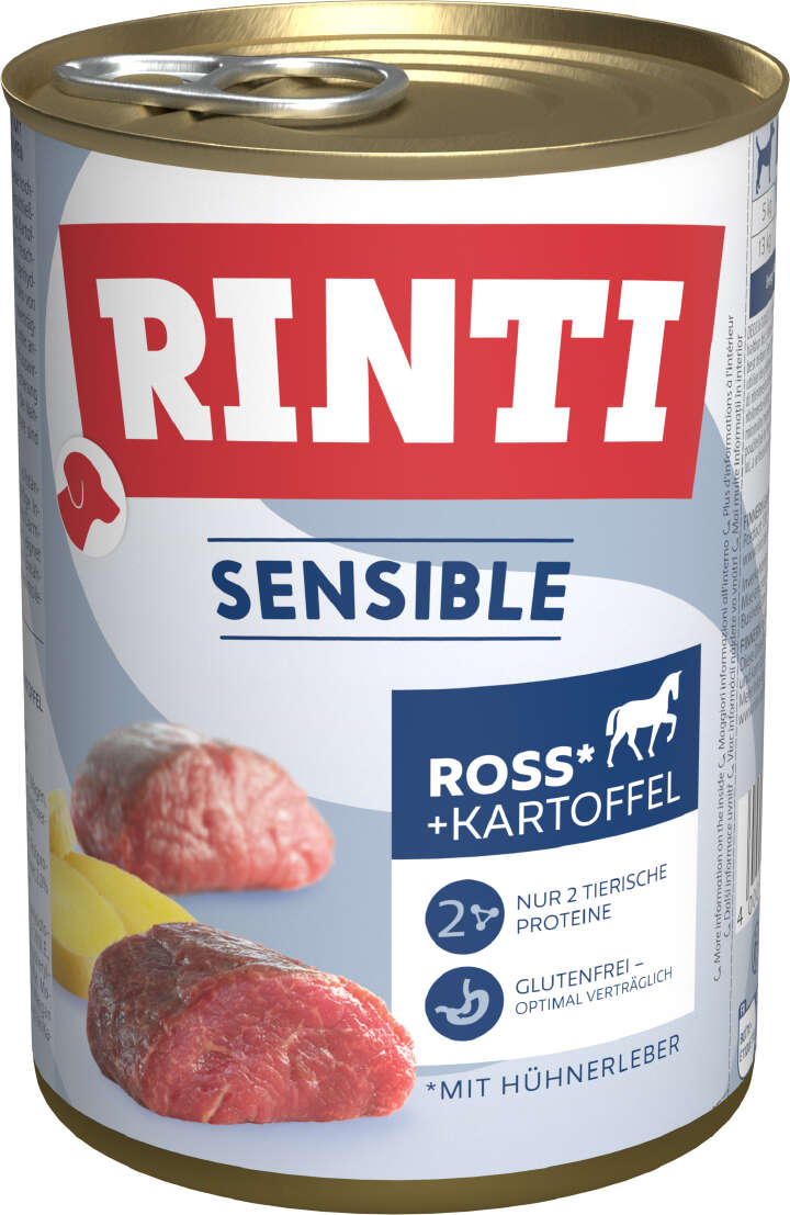RINTI Hunde-Nassfutter Sensible Ross Hühnerleber+Kartoffel